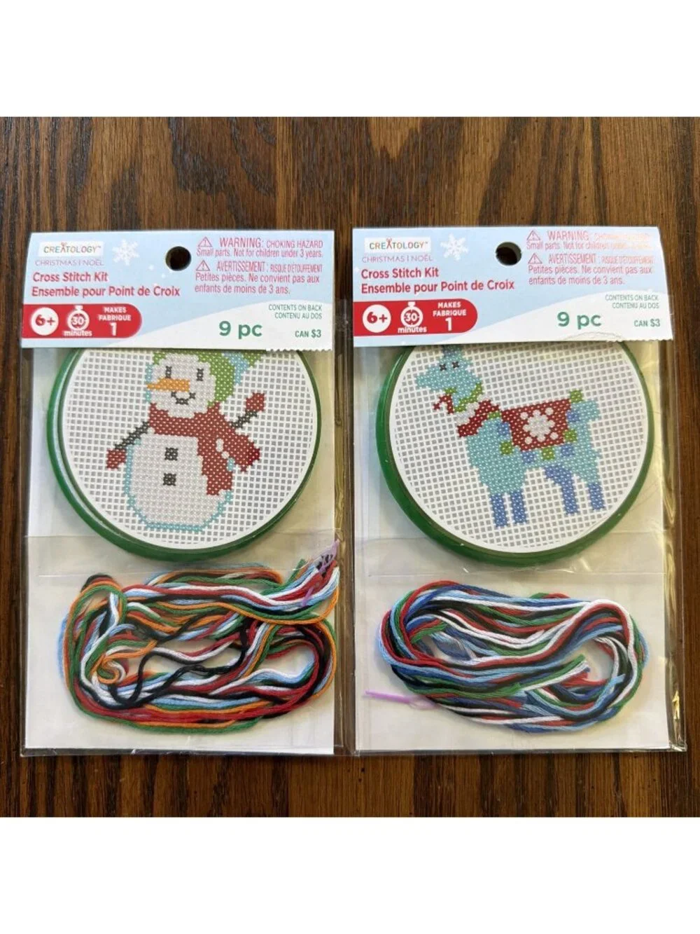 2 Creatology Christmas Cross Stitch‎ Kits: Snieman & Llama NEW